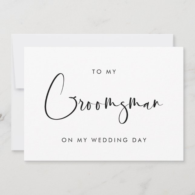 Élégant et moderne à ma carte de mariage Groomsman (Devant)
