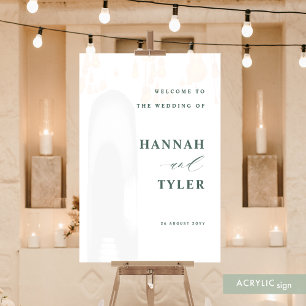 Elégant et moderne Mariage Accueil Texte vert