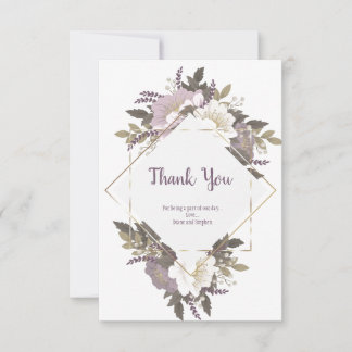 Élégant et simple Carte de remerciements de fleur 