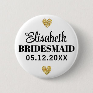 Élégant et Simple Pour Demoiselle D'Honneur 2 Inch Round Button