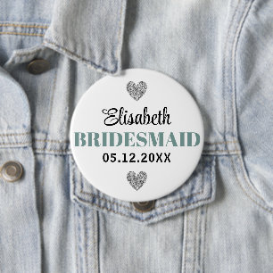 Élégant et Simple Pour Demoiselle D'Honneur 4 Inch Round Button