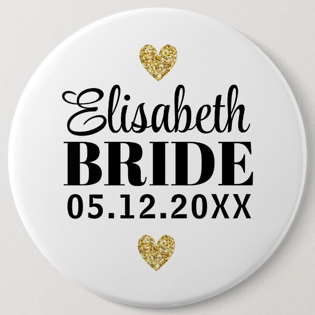 Élégant et Simple Pour Demoiselle D'Honneur 6 Inch Round Button (Front)