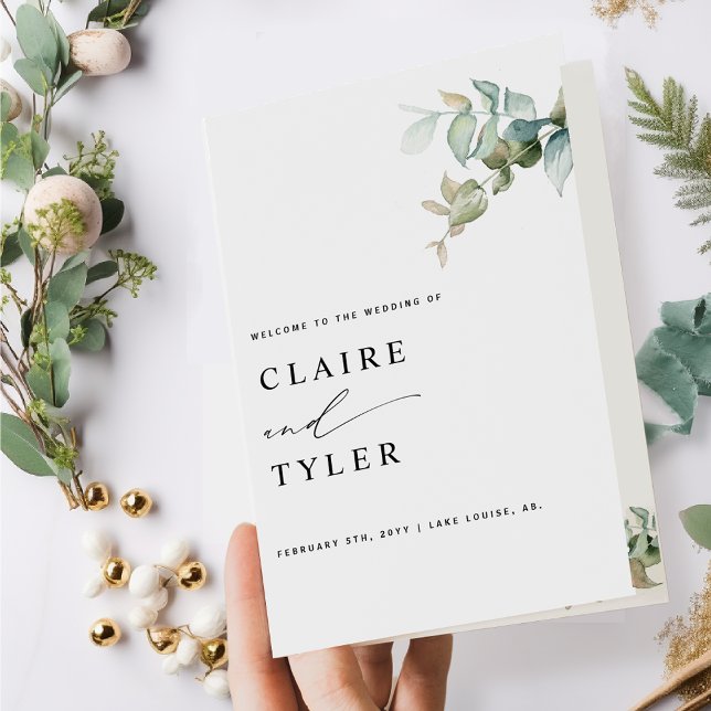 Élégant et simple, programme de mariage vert (Créateur téléchargé)