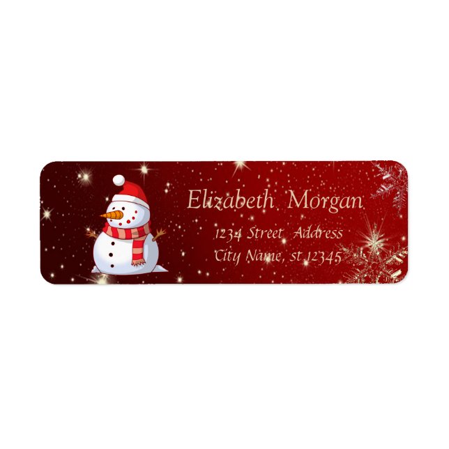 Élégant et stylé, Bonhomme de neige, Flocons de ne (Devant)