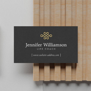 Elegant Eternity Knot, Infinity Knot Gold/Black Business Card