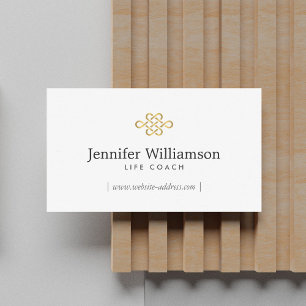 Elegant Eternity Knot, Infinity Knot Gold/White Business Card