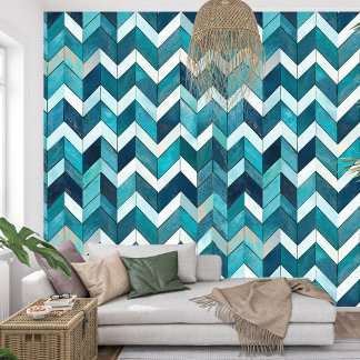 Elegant Ethereal Geometric Turquoise Wallpaper