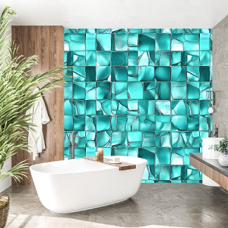 Elegant Ethereal Serene mosaic Turquoise Wallpaper