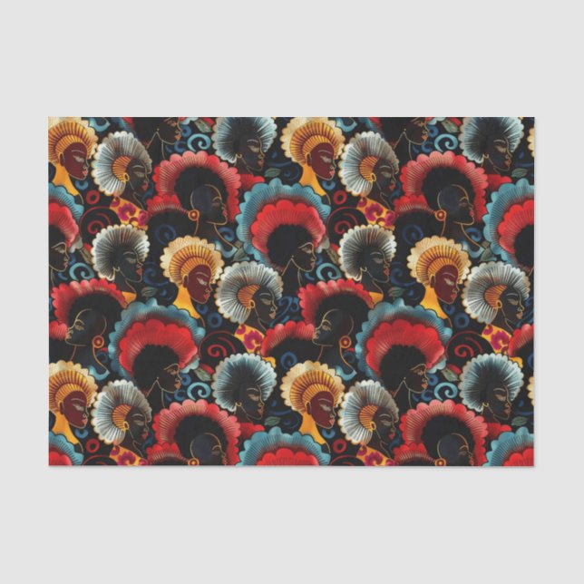 Elegant Ethnic African Woman Pattern Tissue Paper (Front)