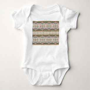 Elegant Ethnic Floral Boho Border Baby Bodysuit