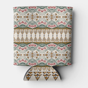 Elegant Ethnic Floral Boho Border Can Cooler