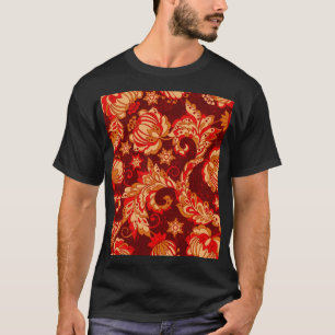 Elegant Ethnic Flowers Seamless Pattern T-Shirt