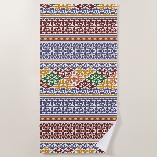 elegant ethnic pattern  beach towel (Front)