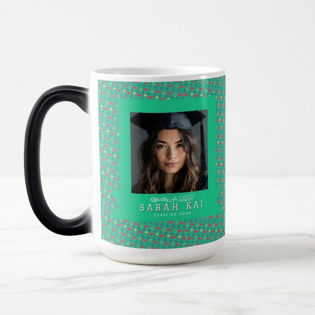 Elegant Ethnic Pattern Commencement Magic Mug (Left)