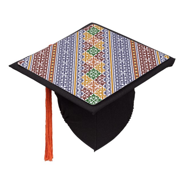 elegant ethnic pattern   graduation cap topper (Angled)
