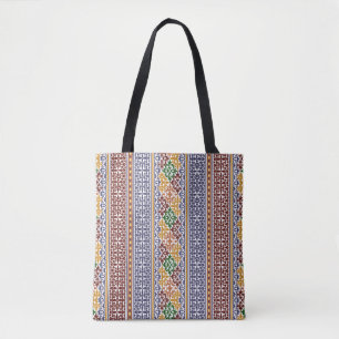 elegant ethnic pattern tote bag