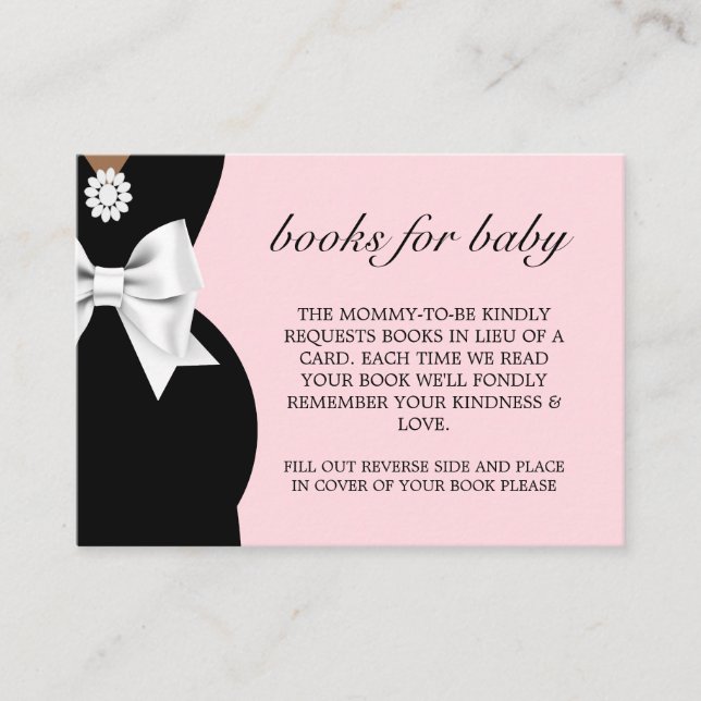 Elegant Ethnic Pink Tiffany Books for Baby Shower Enclosure Card (Front)