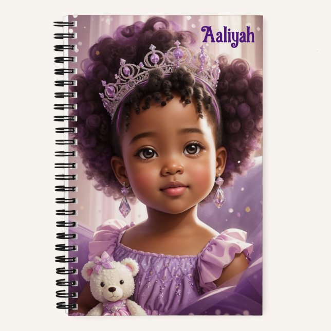 Elegant Ethnic Purple Princess Notebook (Front)
