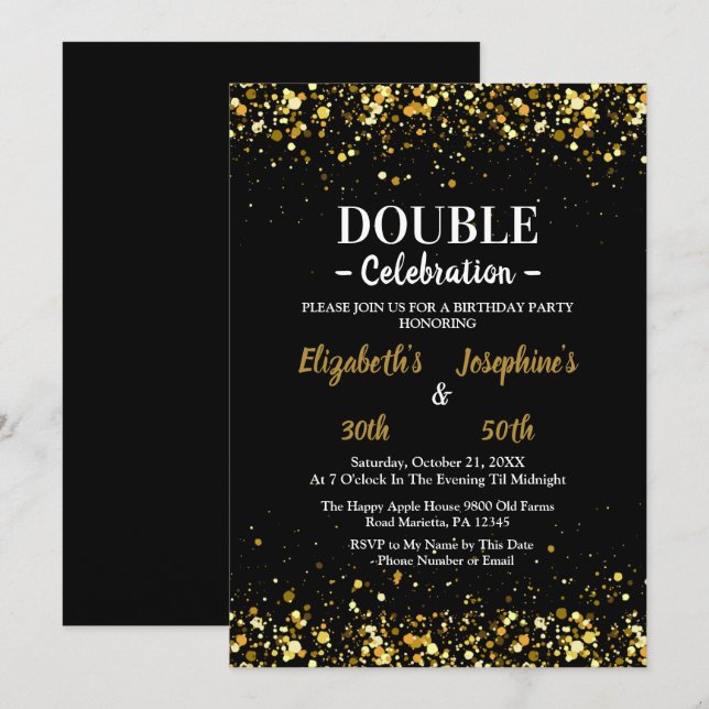 Élégant étincelant double invitation Soiree (Devant / Derrière)