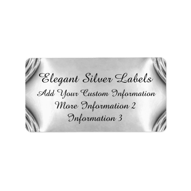 Élégant Étiquette d'argent (Devant)