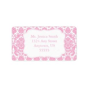 Élégant Étiquette de adresse Damask