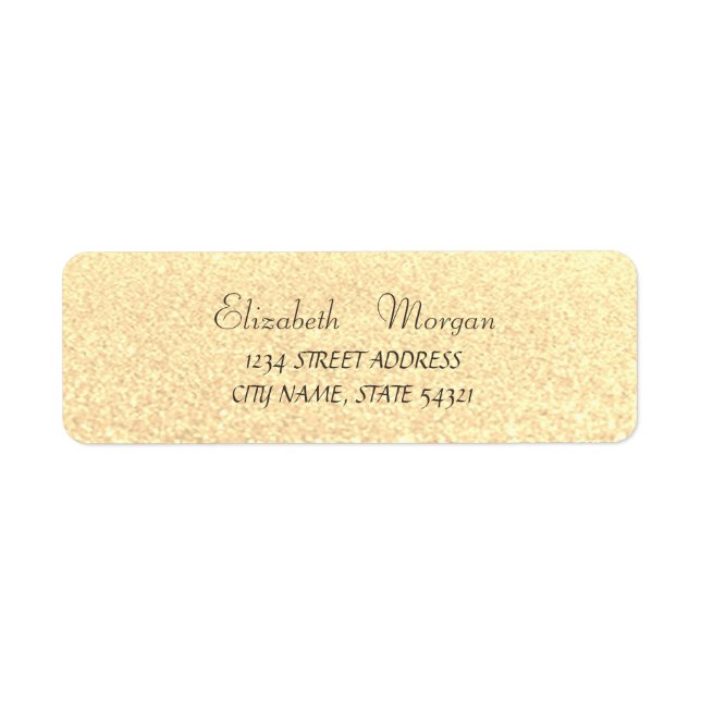 Élégant Étiquette de adresse de Bokeh Glittery (Devant)