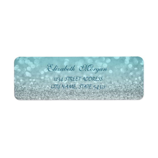 Élégant Étiquette de adresse de Bokeh Glittery (Devant)