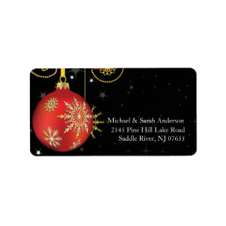 Élégant Étiquette de adresse de la balle de Noël R