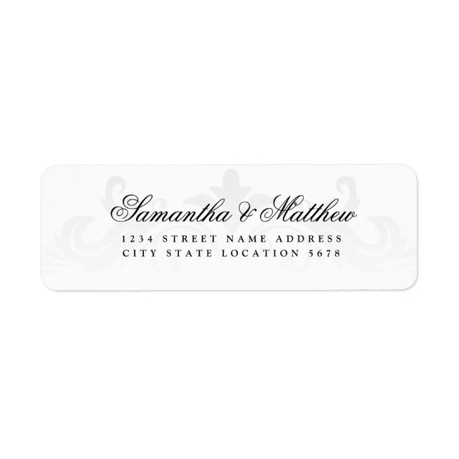 Élégant Étiquette de adresse de Mariage de script  (Devant)