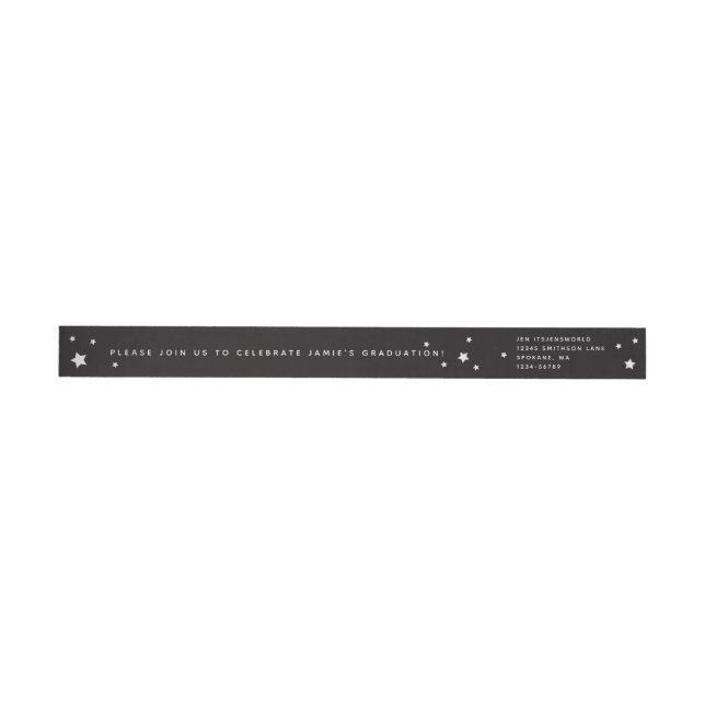 Élégant Étiquette de adresse de Wraparound Black S (Individual)