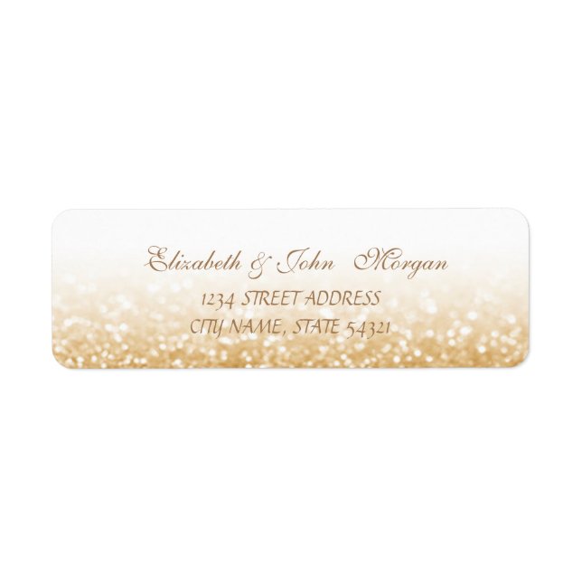 Élégant Étiquette de adresse Glitterie Glamour (Devant)