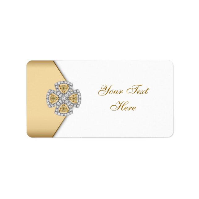 Élégant Étiquette de adresse Or (Devant)
