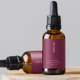 Élégant Étiquette de bouteille cosmétique rouge et