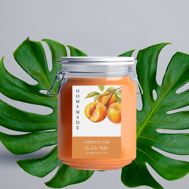 Élégant Étiquette de confiture d'abricot fait mais (Créateur téléchargé)