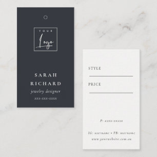 Élégant Étiquette de Prix Minimal Noir Blanc Logo