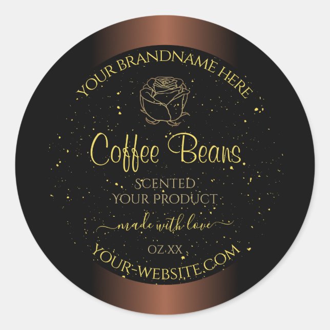 Élégant Étiquette de produit Brown Gold Soft Parti (Devant)