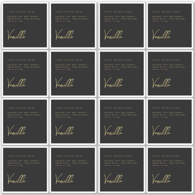 Élégant étiquette de produit en or noir (Devant)