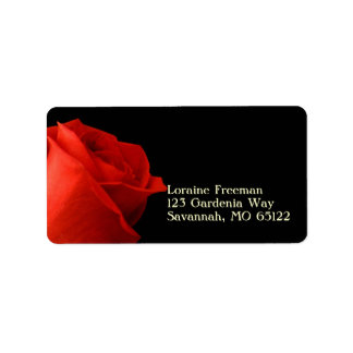 Élégant Étiquette de Rose rouge