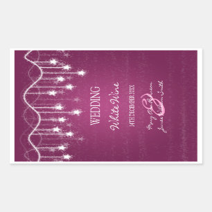 Elégant Étiquette de vin de mariage chatoyant Star