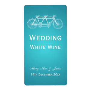 Elégant Étiquette de vin de mariage Tandem Vélo Tu