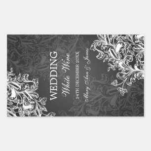 Elégant Étiquette de vin de mariage Vintage perruq