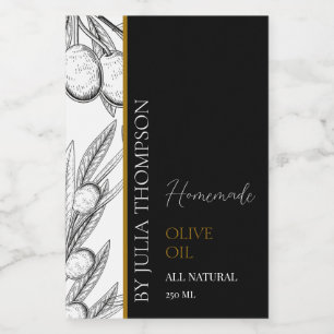 Elégant Étiquette d'huile d'olive maison Gold