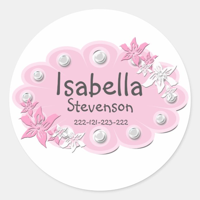 élégant étiquette rose (Devant)