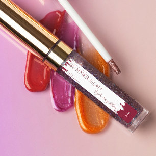 Élégant Étiquette rouge cosmétique brillant de lèv