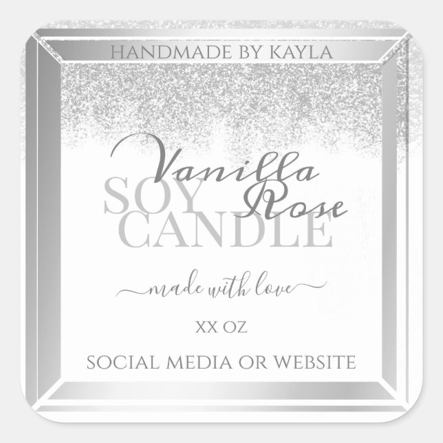 Elégant Étiquettes d'emballage de produits blanc e (Devant)