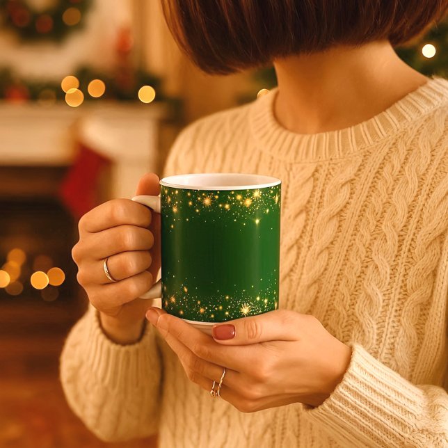 Élégant étoile brillante Mug vert (Créateur téléchargé)