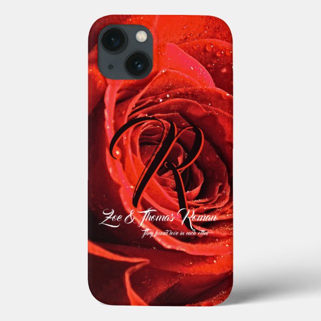 Élégant étui de téléphone de Red Rose (Verso)