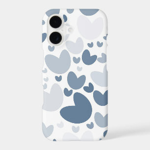 Élégant Étui iPhone Personnalisé Cœurs Bleus