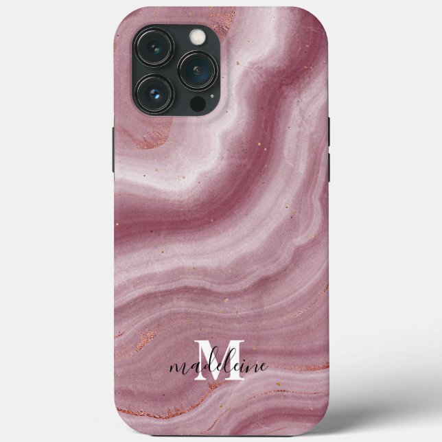 Élégant étui téléphonique en marbre rose pour elle (Verso)
