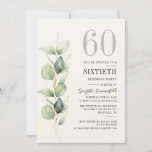 Elegant Eucalyptus 60th Birthday Party Invitation<br><div class="desc">It could be surprise party or another special decade achieved. This 60th birthday party invitation featuring eucalyptus greenery design with modern popular typography can easily be edited to suit any birthday or anniversary celebration.

You can change the wording,  birthday details and the background colour by clicking the "Personalize" button</div>